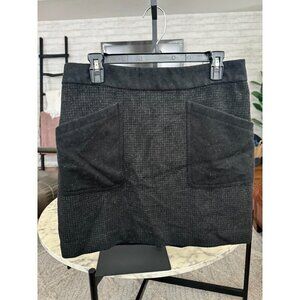 J.Crew Factory Women's Black/Gray Wool Blend Patch-Pocket Mini Skirt Size 10